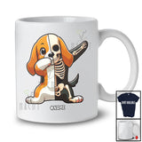 Personalized Dabbing Beagle Skeleton; Joyful Halloween Custom Name Owner Family Group T-Shirt