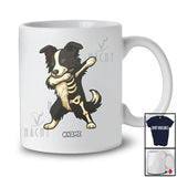 Personalized Dabbing Border Collie Skeleton; Joyful Halloween Custom Name Owner Family Group T-Shirt