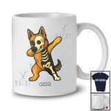 Personalized Dabbing German Shepherd Skeleton; Joyful Halloween Custom Name Owner Family T-Shirt