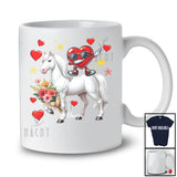Personalized Dabbing Heart Riding Horse; Fantastic Valentine Hearts Flowers; Custom Name Couple T-Shirt