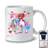 Personalized Dabbing Heart Riding Unicorn; Fantastic Valentine Hearts Flowers; Custom Name Couple T-Shirt