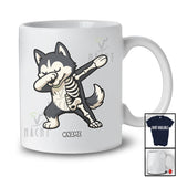 Personalized Dabbing Husky Skeleton; Joyful Halloween Custom Name Owner Family Group T-Shirt