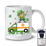 Personalized Dabbing Leprechaun On Ambulance; Happy St. Patrick's Day Custom Name Boy Driver T-Shirt