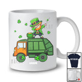 Personalized Dabbing Leprechaun On Garbage Truck; Happy St. Patrick's Day Custom Name Boy Driver T-Shirt