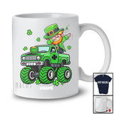Personalized Dabbing Leprechaun On Monster Truck; Happy St. Patrick's Day Custom Name Boy Driver T-Shirt