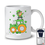Personalized Dabbing Leprechaun On Tractor; Happy St. Patrick's Day Custom Name Boy Driver T-Shirt