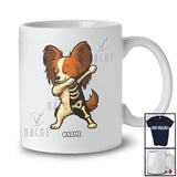 Personalized Dabbing Papillon Skeleton; Joyful Halloween Custom Name Owner Family Group T-Shirt