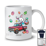 Personalized Dabbing Rabbit On Pickup Truck; Cheerful Easter Custom Name Boy Bunny; Egg Hunt T-Shirt