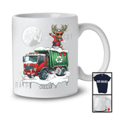 Personalized Dabbing Reindeer On Garbage Truck; Joyful Christmas Custom Name; Garbage Truck Driver T-Shirt