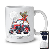 Personalized Dabbing Reindeer On Tractor; Joyful Christmas Custom Name; Tractor Driver T-Shirt
