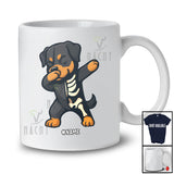 Personalized Dabbing Rottweiler Skeleton; Joyful Halloween Custom Name Owner Family Group T-Shirt