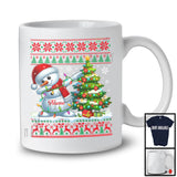 Personalized Dabbing Snowman Custom Name, Lovely Christmas Snowman, X-mas Sweater Lights T-Shirt