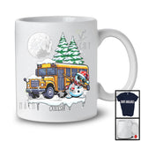 Personalized Dabbing Snowman On School Bus; Joyful Christmas Custom Name; School Bus Driver T-Shirt