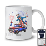 Personalized Dabbing Uncle Sam On Pickup Truck; Cheerful 4th Of July Custom Name Patriotic T-Shirt