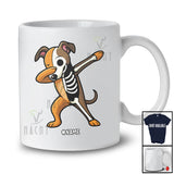 Personalized Dabbing Whippet Skeleton; Joyful Halloween Custom Name Owner Family Group T-Shirt