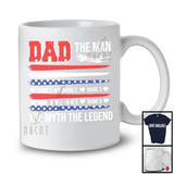 Personalized Dad The Myth Legend, Proud Father's Day Custom Name Pilot, US Flag Airplane T-Shirt