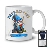 Personalized Dad's Keepers, Lovely Father's Day Fishing Gnome, Custom Name Family T-Shirt