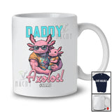Personalized Daddy Axolotl; Humorous Father's Day Custom Name Muscle Axolotl Dad Boy Family T-Shirt
