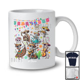 Personalized Dancing Skeletons; Joyful Dia De Los Muertos Sugar Skull; Custom Name Mexican T-Shirt