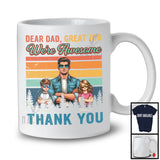 Personalized Dear Dad Great Job We're Awesome, Vintage Retro Father's Day Custom 2 Name, Family T-Shirt
