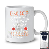 Personalized Disc Golf Give Me Creeps; Proud Halloween Peace Skeleton Hand; Custom Name Player T-Shirt