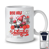 Personalized Disc Golf Is My Valentine; Adorable Custom Name Gnome Hearts; Sport Player Team T-Shirt