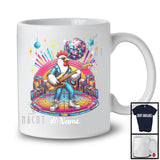 Personalized Disco Chicken Playing Guitar; Joyful Custom Name Farmer Guitarist Chicken; Music Lover T-Shirt