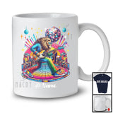 Personalized Disco Lion Playing Guitar; Joyful Custom Name Guitarist Lion; Music Lover T-Shirt