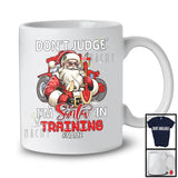 Personalized Don't Judge Santa In Training; Humorous Christmas Custom Name Farmer Santa T-Shirt