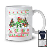 Personalized Don't Make Ginger Snap; Joyful Christmas Custom Name Baker; Gingerbread Riding T-Rex T-Shirt