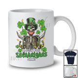 Personalized Down For Shenanigans; Scary St. Patrick's Day Custom Name Skeleton Pirate Leprechaun T-Shirt