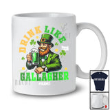 Personalized Drink Like A Gallagher; Joyful St. Patrick's Day Custom Name Leprechaun Drinking T-Shirt
