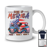 Personalized Drink Up Merica, Proud 4th Of July Custom Name 1 Women 2 Men Afro Black, Patriotic T-Shirt