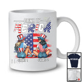 Personalized Drink Up Merica, Proud 4th Of July Custom Name 2 Women, Patriotic Group T-Shirt