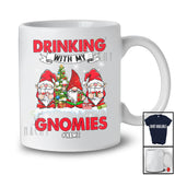 Personalized Drinking With My Gnomies; Merry Christmas 3 Gnomes Wine; Custom Name Drunker T-Shirt