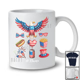 Personalized Eagle 4th of July Collection; Amazing Custom Name American Flag Heart; Patriotic T-Shirt