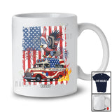 Personalized Eagle Riding Ambulance; Joyful 4th of July US Flag; Custom Name Driver Patriotic T-Shirt