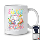 Personalized Easter 2025; Adorable Custom Name Bunny Hunting Easter Eggs; Family T-Shirt