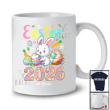 Personalized Easter 2026; Adorable Custom Name Bunny Hunting Easter Eggs; Family T-Shirt