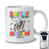 Personalized Easter Day Is Magical; Lovely Bunny Riding Cow; Custom Name Family Egg Hunt T-Shirt