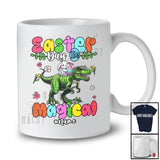 Personalized Easter Day Is Magical; Lovely Bunny Riding T-Rex; Custom Name Family Egg Hunt T-Shirt