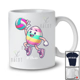 Personalized Easter Egg Playing Volleyball; Fantastic Easter Custom Name Sport Player; Family T-Shirt