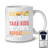 Personalized Eat Sleep Take Kids To Sport; Awesome Mother's Day Custom Name Player; Family T-Shirt