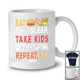 Personalized Eat Sleep Take Kids To Weightlifting; Awesome Mother's Day Custom Name Family T-Shirt