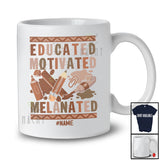 Personalized Educated Motivated Melanated; Proud Black History Month Custom Name Afro T-Shirt