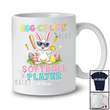 Personalized Egg-cellent Softball Player; Lovely Easter Bunny Eggs Excellent; Custom Name Sport T-Shirt