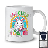 Personalized Eggcited For Easter; Adorable Custom Name Bunny With Egg Rainbow; Eggs Hunt T-Shirt