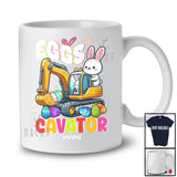 Personalized EggsCavator; Lovely Easter Custom Name Bunny Excavator Driver; Egg Hunt Family T-Shirt