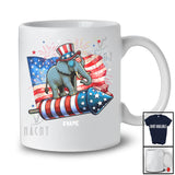 Personalized Elephant Riding Firecracker American Flag; Amazing 4th Of July Custom Name Patriotic T-Shirt