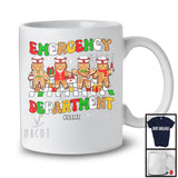 Personalized Emergency Department; Groovy Christmas Four Gingerbreads; Custom Name Nurse T-Shirt
